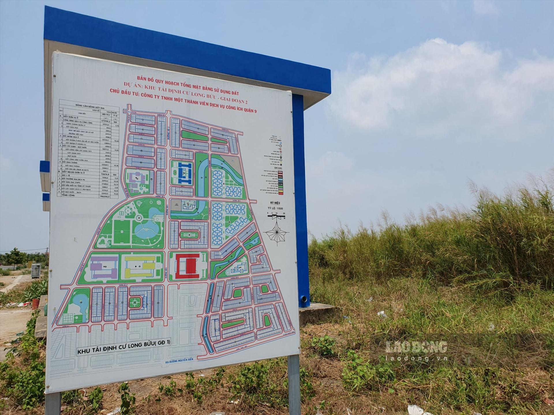Bảng thông tin quy hoạch tại dự án Long Bửu